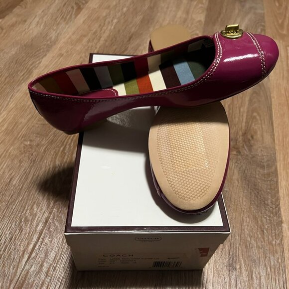 Coach Magenta Turnlock Flats Striped Interior (with Box) - Picture 8 of 12
